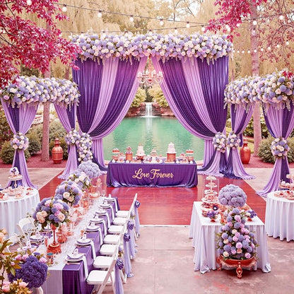 10x10ft Thick Purple Glitter Backdrop Curtain Panels - Image 8