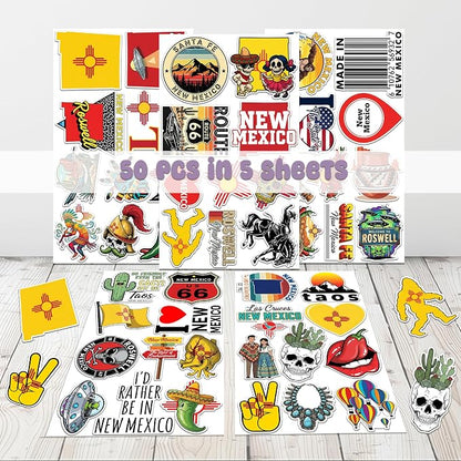 50 Pcs New Mexico Stickers Pack Waterproof Vinyl Decals US State Souvenirs - Image 2