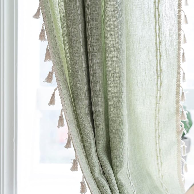 Sutuo Home Boho Curtains for Bedroom 96 Inches Long, Light Filtering Farmhouse - Image 7