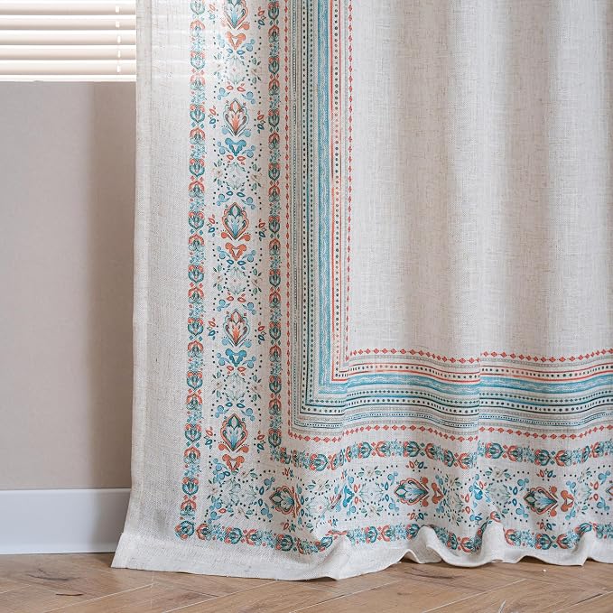 MYSKY HOME Linen Sheer Curtains 63 Inch Length - Image 4