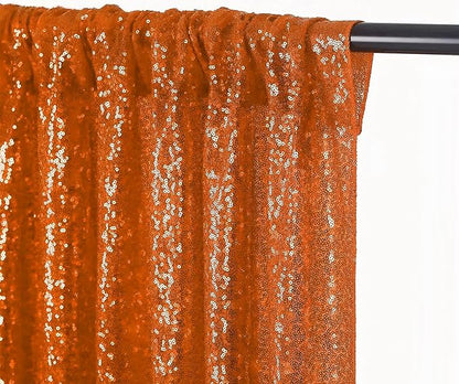 Orange Sequin Backdrop for Thanksgiving 10FTx10FT | 1 Panel, Glitter Vibrant - Image 5
