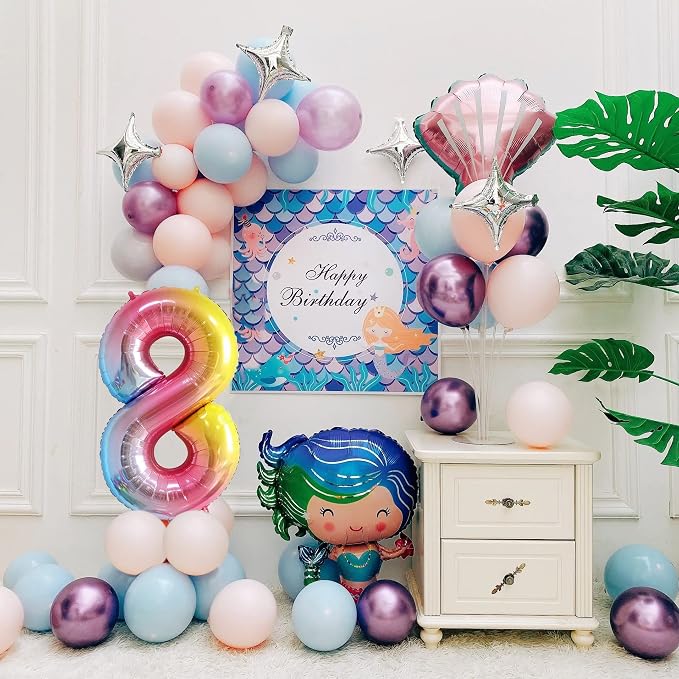 40 Inch Number Balloons 0-9 Rainbow Gradient Large Number 8 Balloons, Digital - Image 2