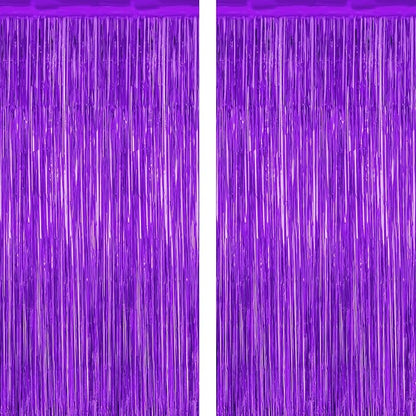 ZATAYE 2 Pack Purple Foil Curtain Streamer Decorations | Purple, Metallic Foil by ZATAYE