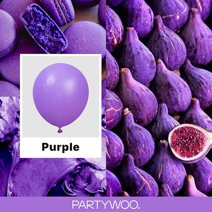 PartyWoo Purple Balloons 100pcs Different Sizes of 18 12 10 5 Inch | Balloons - Image 2