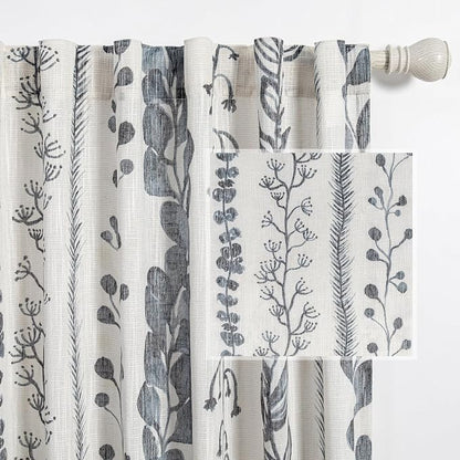 Curtains 63 Inches Long Boho Linen Style Curtains by MEETSKY