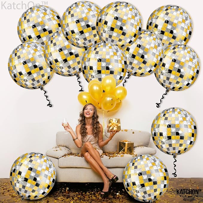 KatchOn Disco Ball Balloons 22 Inch, 360 Degree 4D Sphere Disco Balloon - Image 7