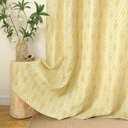BGment Mustard Yellow French Country Curtains 63 Inches Long - Image 6