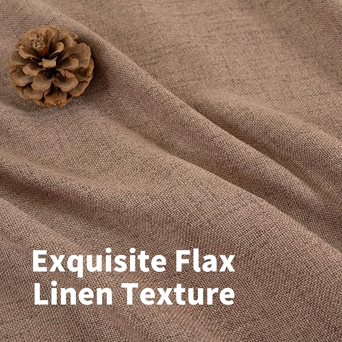 YoungsTex Mocha Brown Linen Curtains 84 Inch Length - Image 4