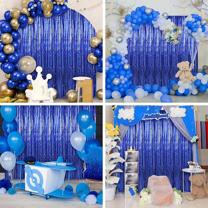 5 Pack 3.3 x 9.9 ft Dark Blue Fringe Backdrop Streamers Party Decorations | - Image 7