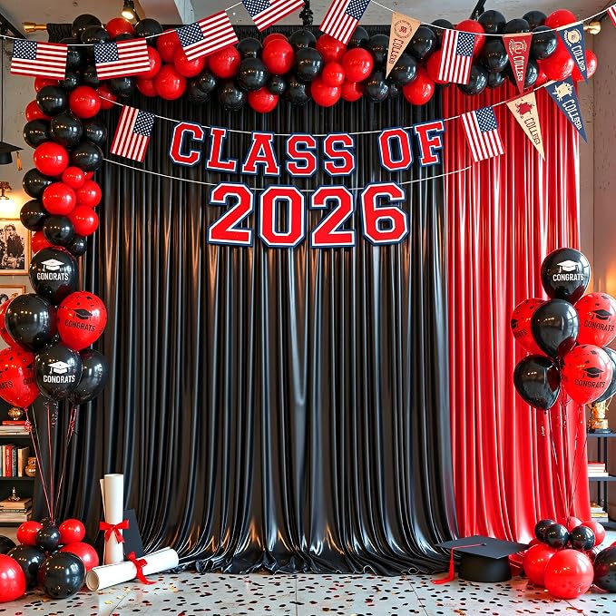 10x10 ft Red Glitter Backdrop Curtain - Image 7
