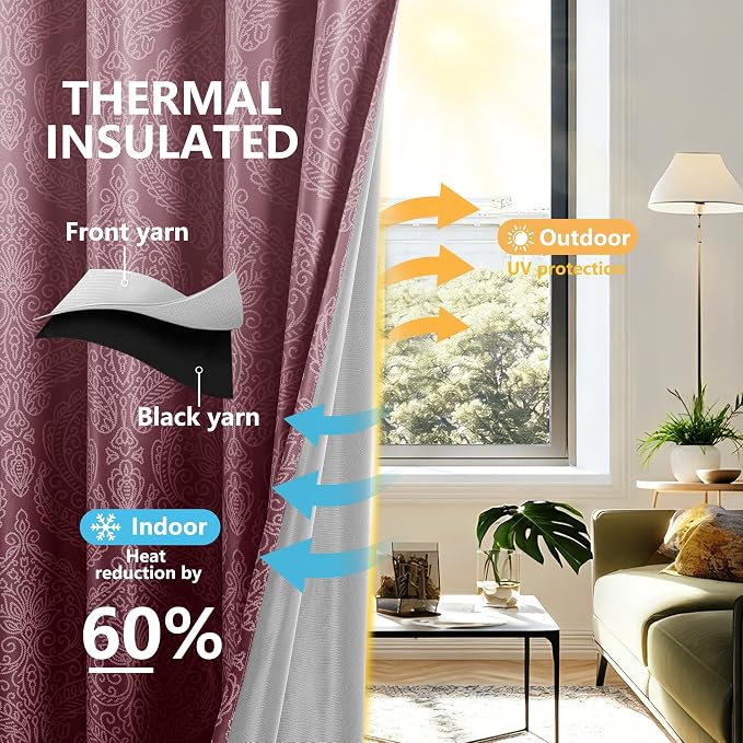 DWCN 100% Blackout Curtains for Bedroom - Image 3