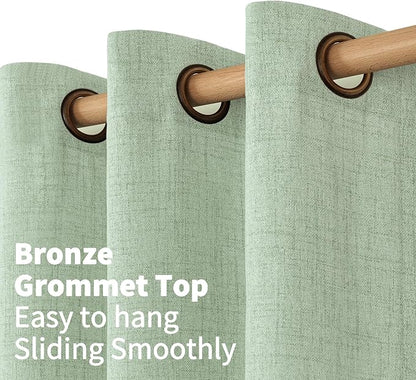 YoungsTex Sage Green Linen Curtains 90 Inches Long - Image 5