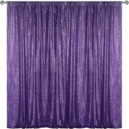 Sugargirl Purple Sequin Backdrop Curtain 7FTx7FT Glitter Purple Background by Sugargirl