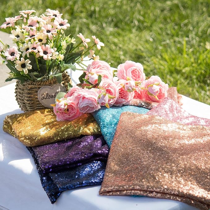 JYFLZQ Navy Blue Sequin Backdrop Curtains 2ft x 8ft 2 Panel Glitter Photo Booth - Image 7