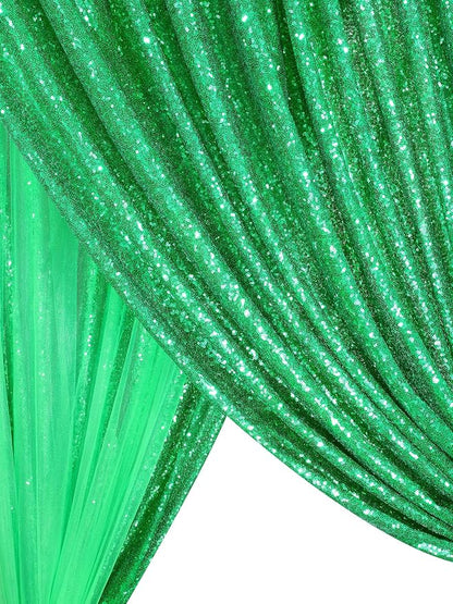 QueenDream Green Sequin Backdrop Curtain Party Backdrop Curtain 8ft x 8ft - Image 5