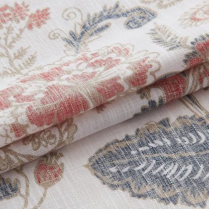 Kayne Studio Navy Red Floral Botanical Rod Pocket Light Filtering Curtains | - Image 5