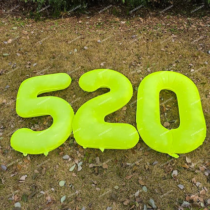 40 IN Fluorescent Yellow Number 5 Balloon Neon Yellow 5 Foil Balloon | - Image 5