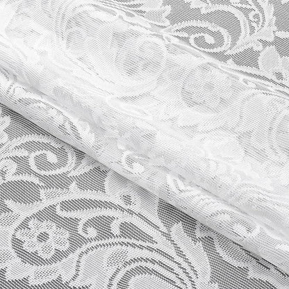 Bujasso White Sheer Lace Curtains 54 inch Vintage Floral Short Curtain Panels - Image 4