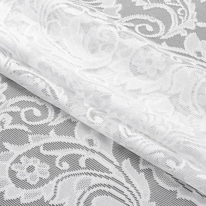 Bujasso White Lace Sheer Curtains Vintage Floral Sheer Curtain Panels 95 inch - Image 4