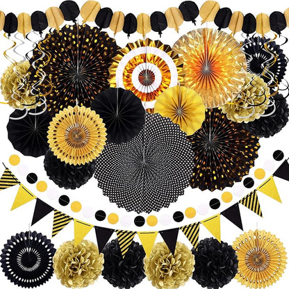 35PCS Party Decorations Paper Fan Hanging Set by MoonBoat