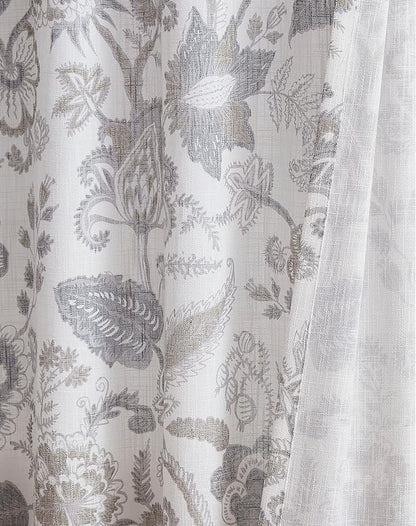 Kayne Studio Grey Floral Botanical Rod Pocket Light Filtering Curtains 102" | - Image 3