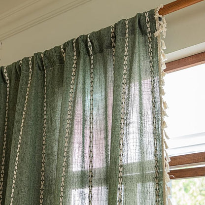 Sutuo Home Boho Curtains for Bedroom Dining Room, Semi Blackout Linen Farmhouse - Image 6