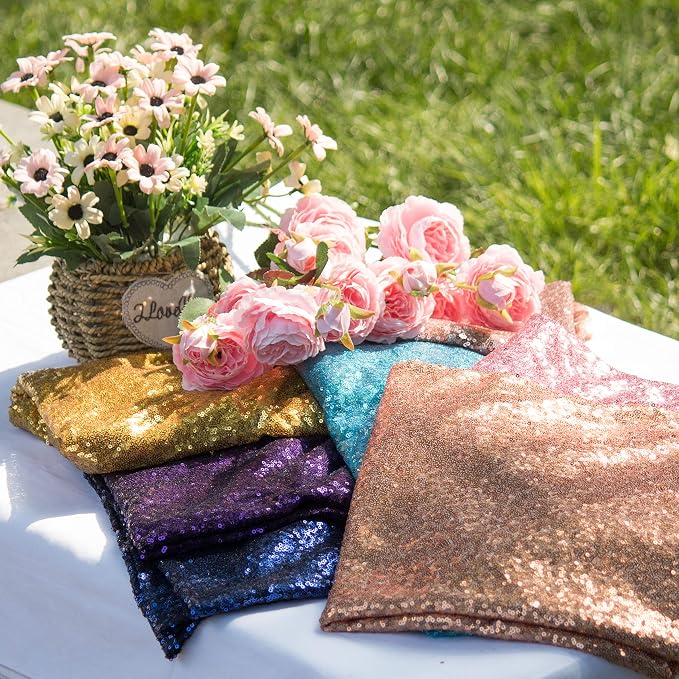JYFLZQ White Iridescent Sequin Backdrop Curtains 6ft x 8ft 1 Panel Glitter - Image 8