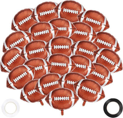 24 Pcs Football Balloons, 18 Inch Football Party Foil Balloons, Sports Mylar by YOTHORN