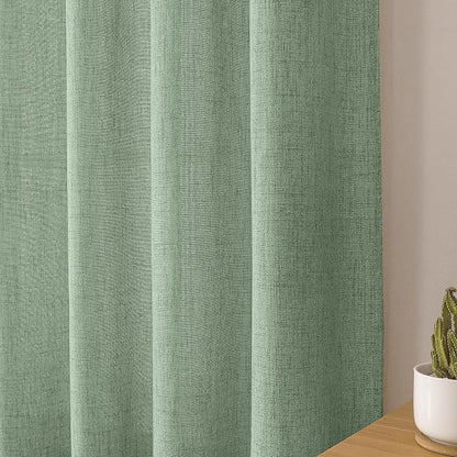 Tollpiz Short Linen Tier Curtains Rod Pocket Semi Sheer Half Kitchen Curtain - Image 8