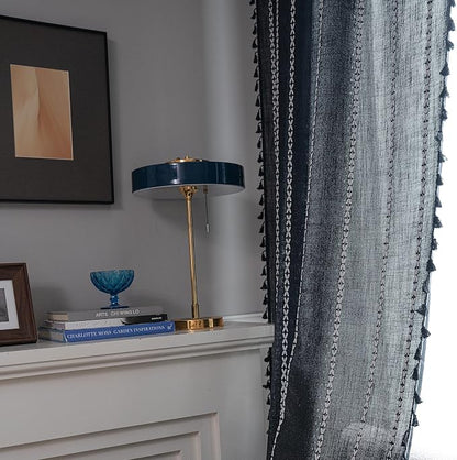 Sutuo Home Black Boho Curtains for Bedroom Living Room, Semi Blackout Linen - Image 7