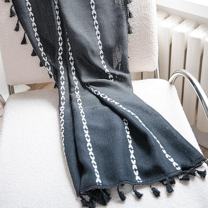 Sutuo Home Black Boho Curtains for Bedroom Living Room, Semi Blackout Linen - Image 6