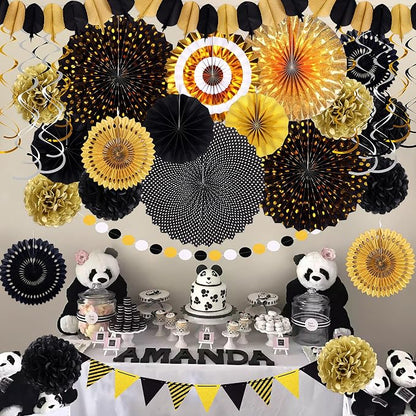 35PCS Party Decorations Paper Fan Hanging Set - Image 5