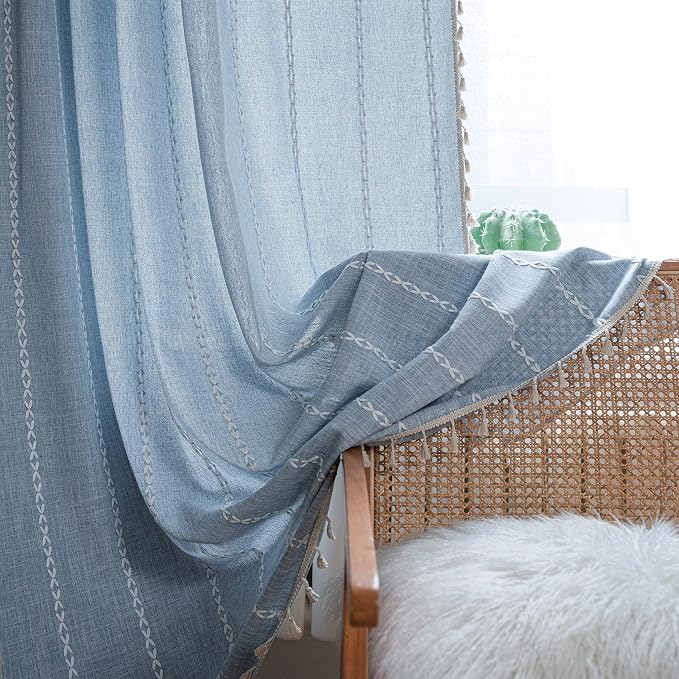 Sutuo Home Boho Curtains for Bedroom Dining Room, Light Filtering Farmhouse - Image 2