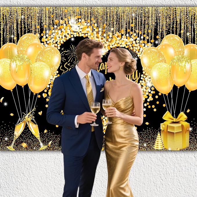 10x6 ft Floral Anniversary Backdrop Banner - Image 3
