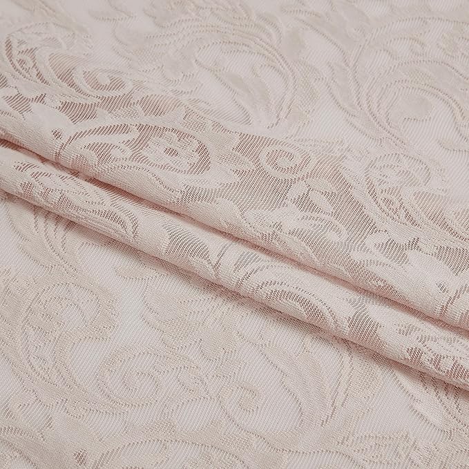 Bujasso Pink Lace Sheer Curtains 84 inch Vintage Floral Sheer Window Curtain - Image 3