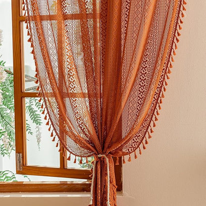 Sutuo Home Boho Sheer Curtains 63 Inch Length - Image 3
