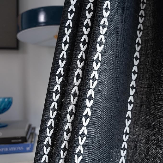 Sutuo Home Black Boho Curtains 90 inches Long - Image 8